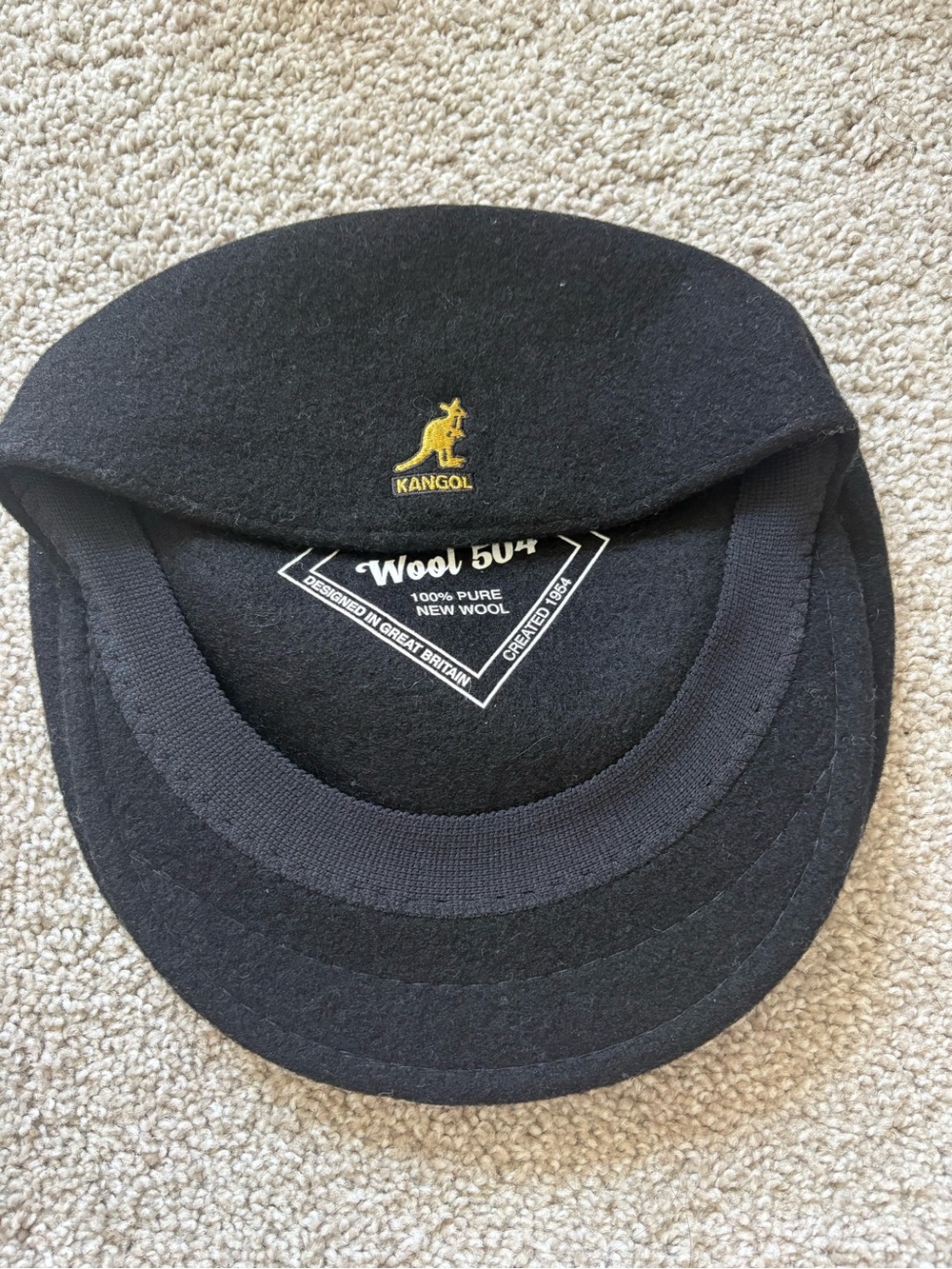 Kangol Black Wool 504 Cap
